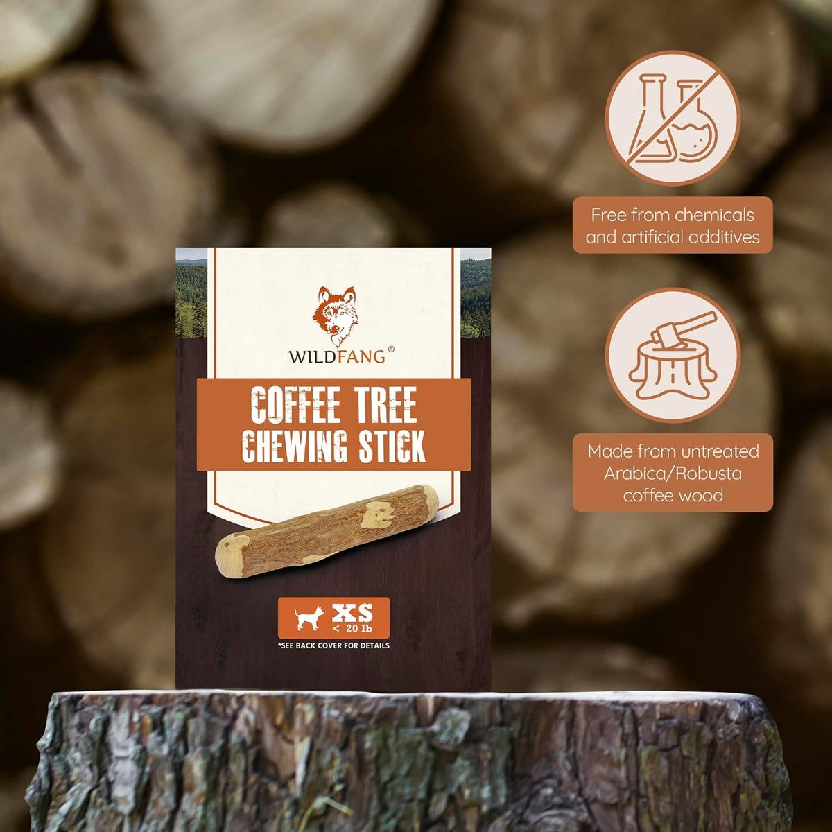 Coffee Wood Dog Chew – Natural Long-Lasting Chew Stick