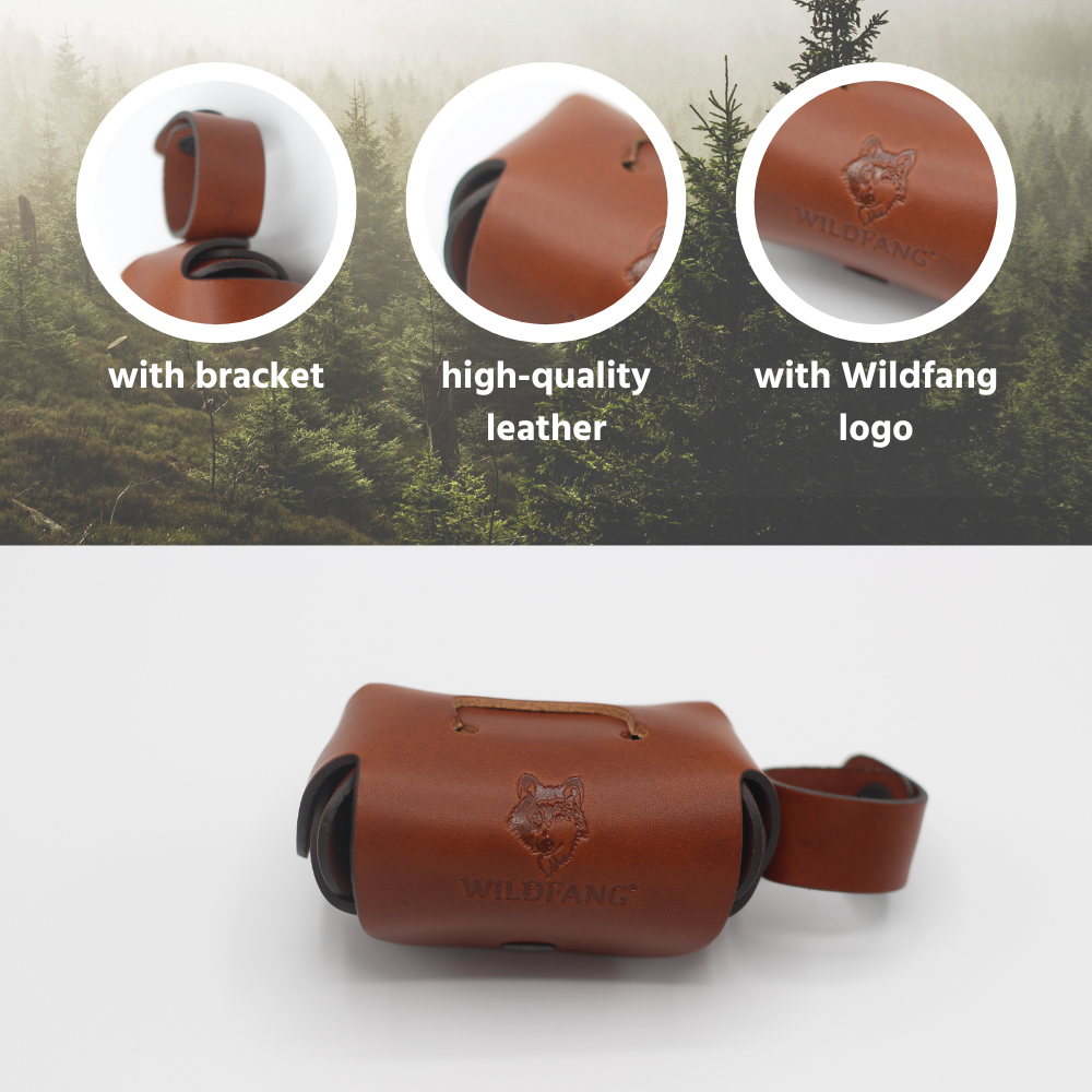 Leather Dog Poop Bag Holder for Leash – Double Roll Dispenser