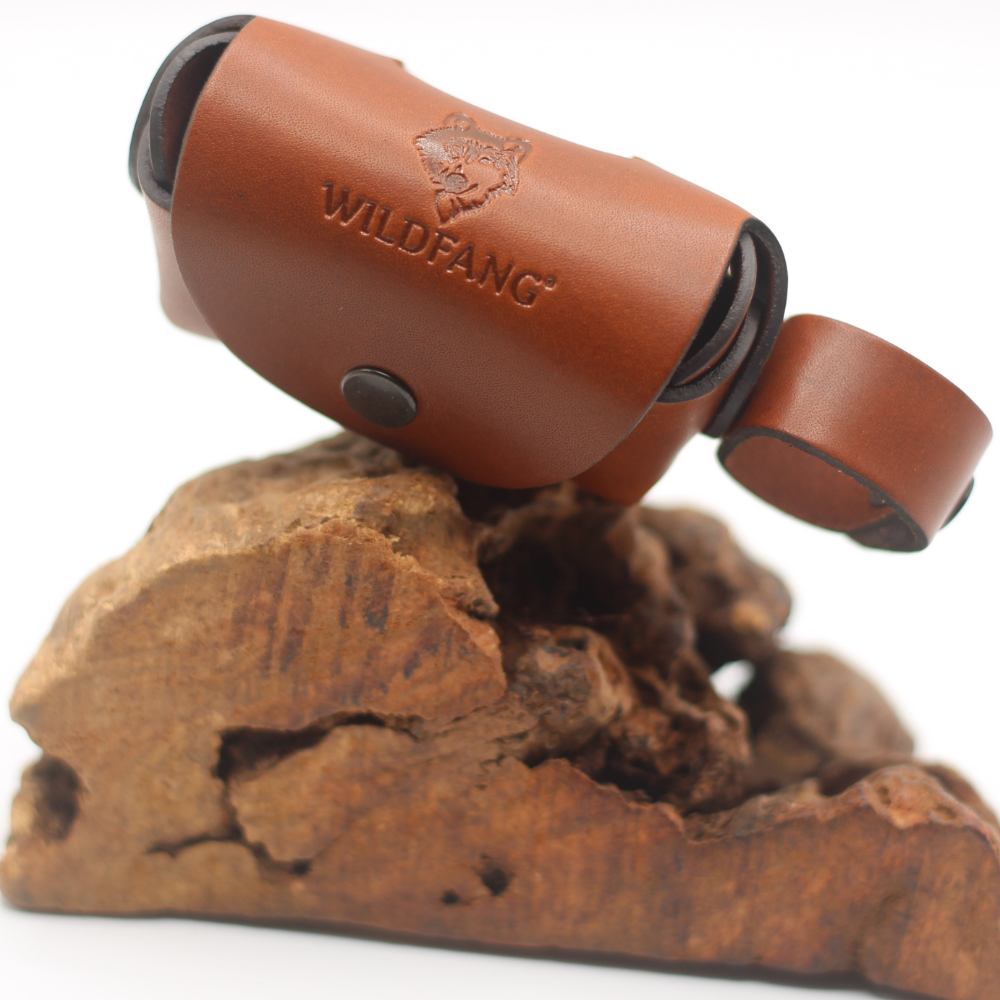 Leather Dog Poop Bag Holder for Leash – Double Roll Dispenser