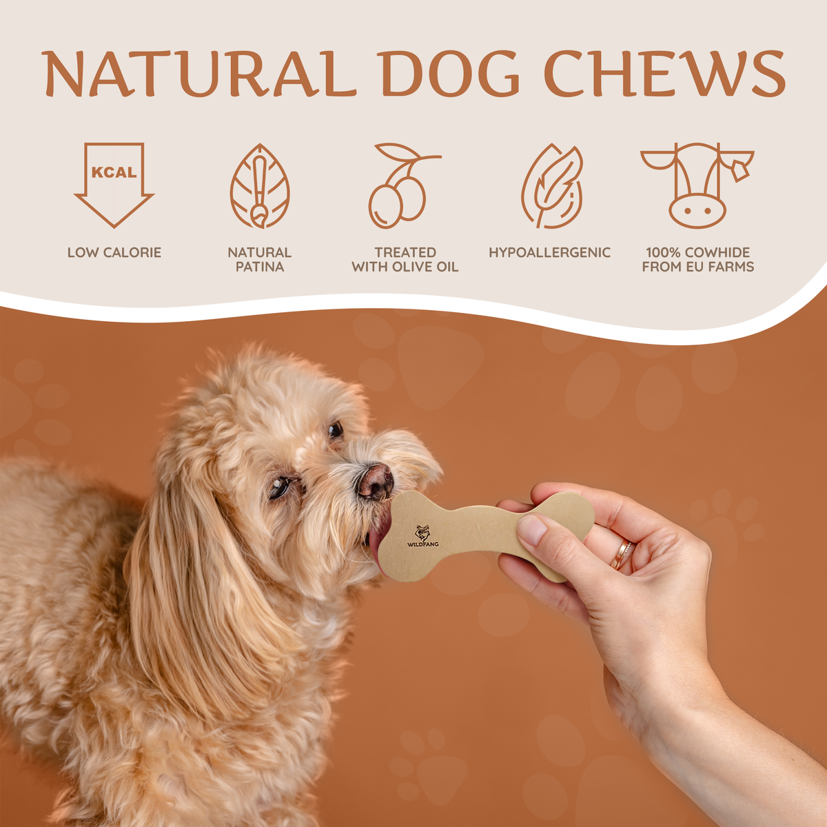 Natural Leather Dog Chew Bone – Vegetable-Tanned Cowhide