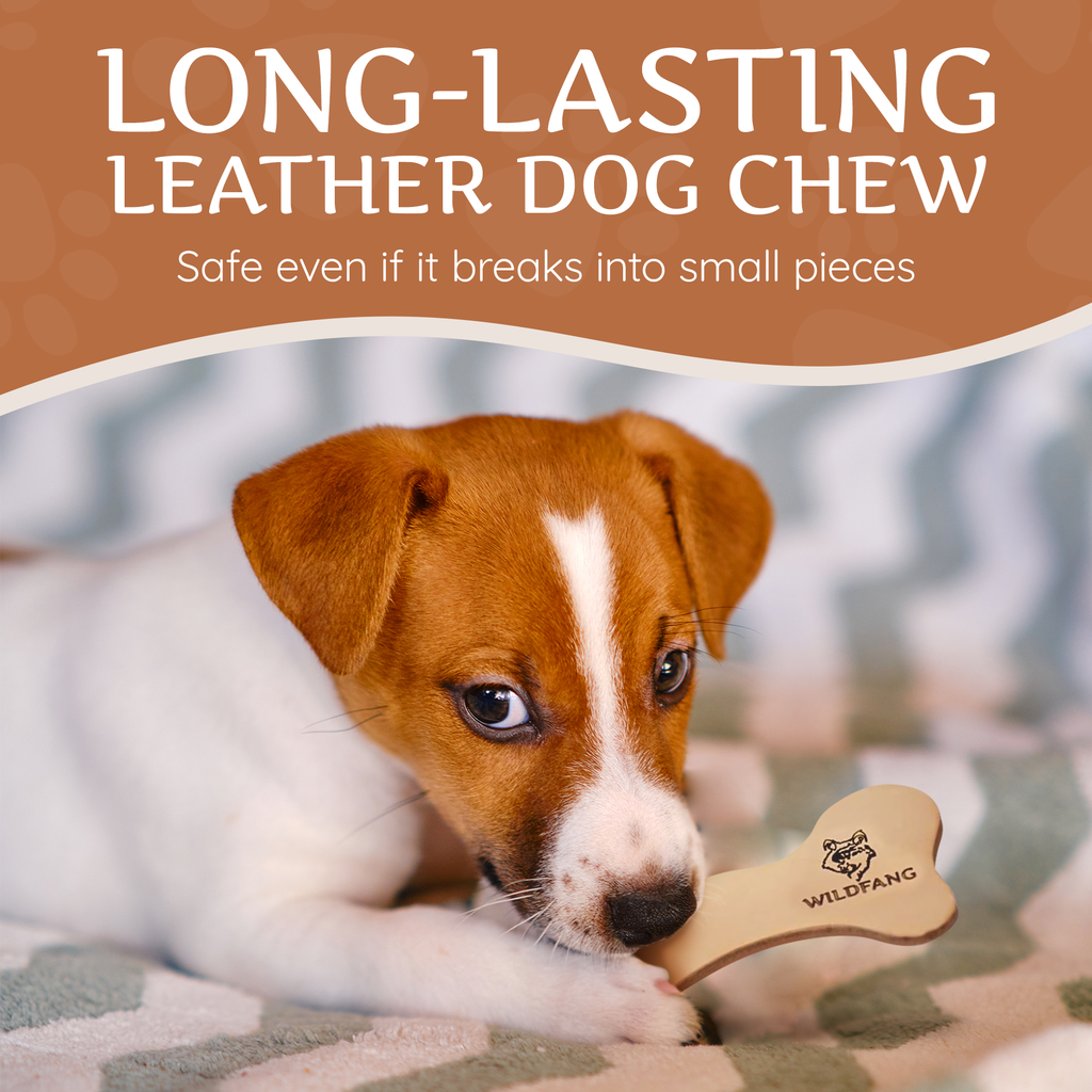 Natural Leather Dog Chew Bone – Vegetable-Tanned Cowhide