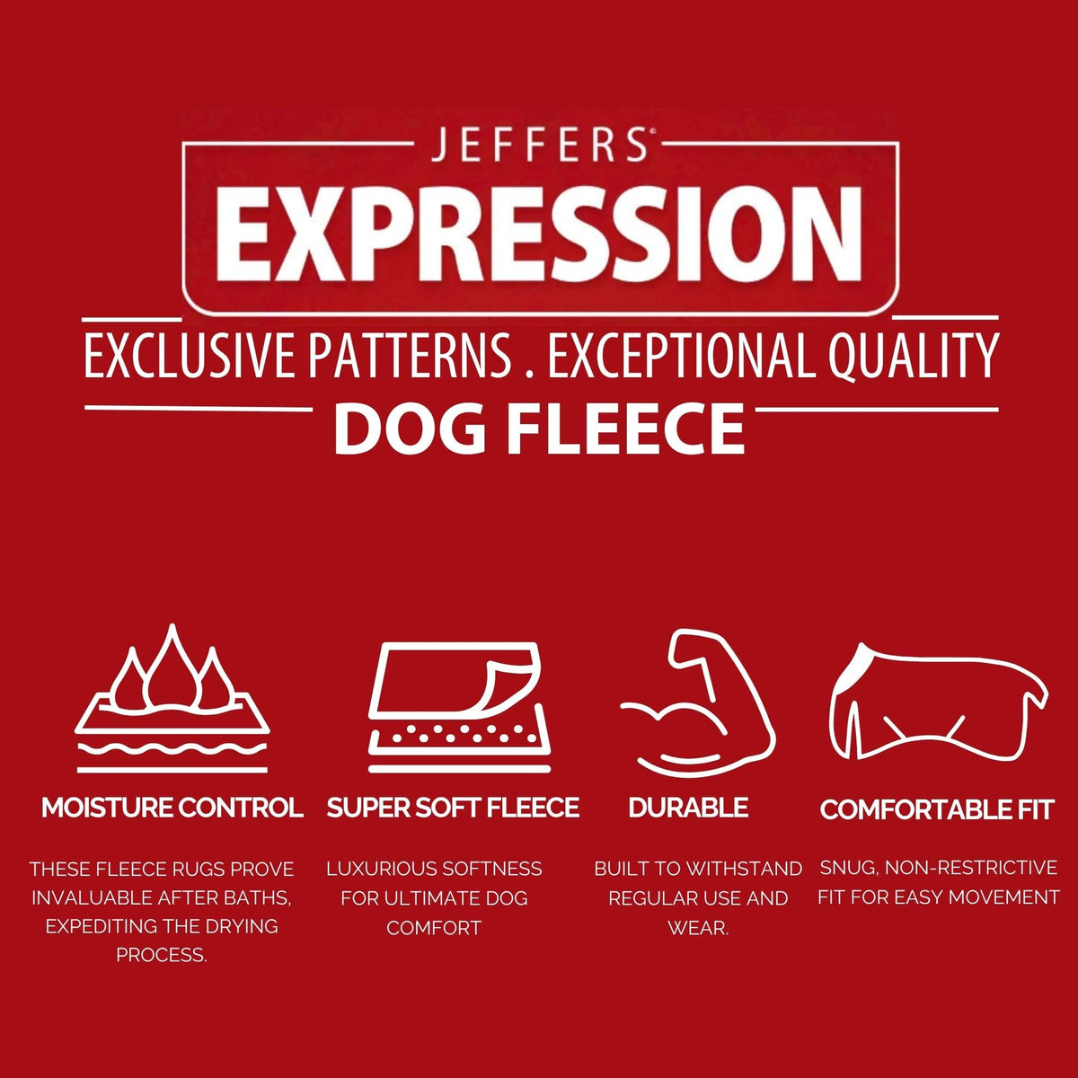 Jeffers Expression Moisture-Wicking Fleece Dog Coat